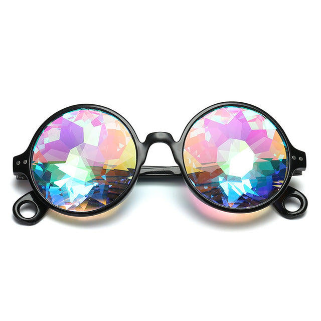 Crystal Colorful Vintage Round Frame Glasses