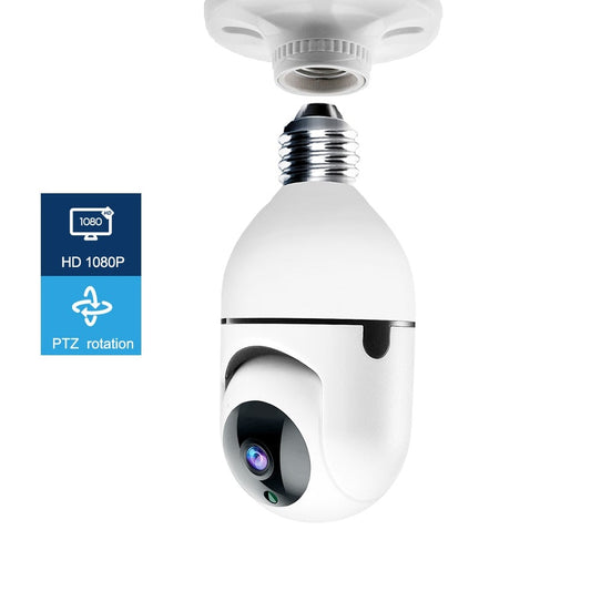 1080P "Lightbulb" WIFI Camera with Infrared Night Vision, Two Way Baby Monitor & Tracking | 64GB