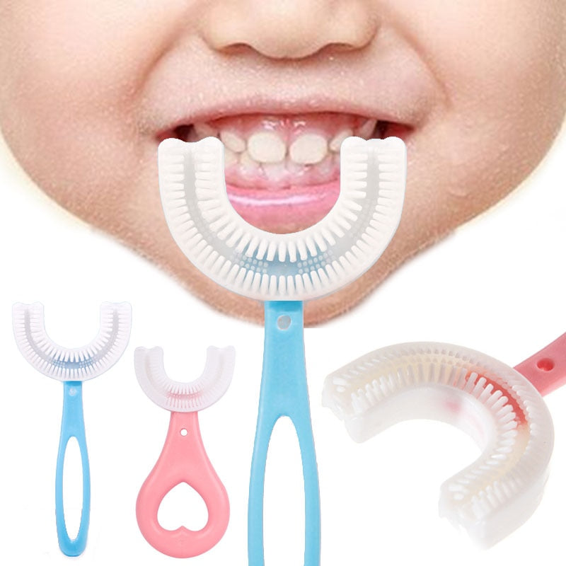 Crianas Baby Toothbrush U-shaped Head Cleaning Teeth Silicone