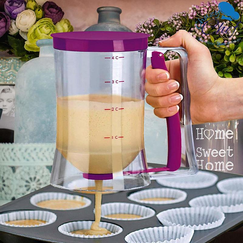KPKitchen Pancake Batter Dispenser - Kitchen Must Have Tool for Perfect  Pancakes, Cupcake, Waffle, Muffin Mix, Cake & Crepe - Easy Pour Baking