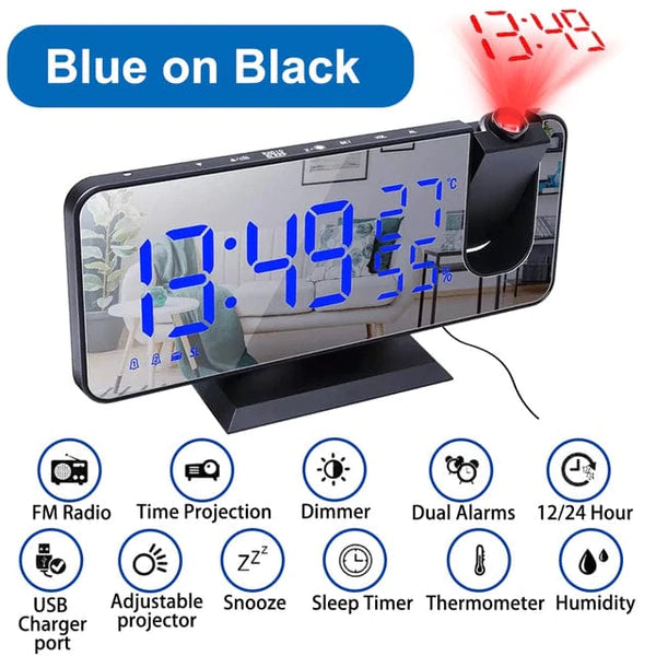 Mirror & Projection Digital  Alarm Clock