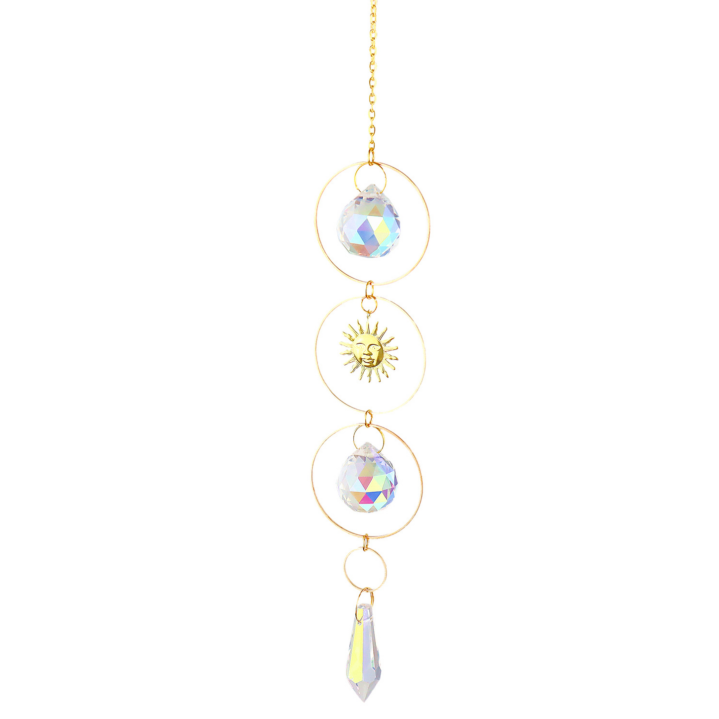 Crystal Sun Catching Wind Chimes | 15" Length