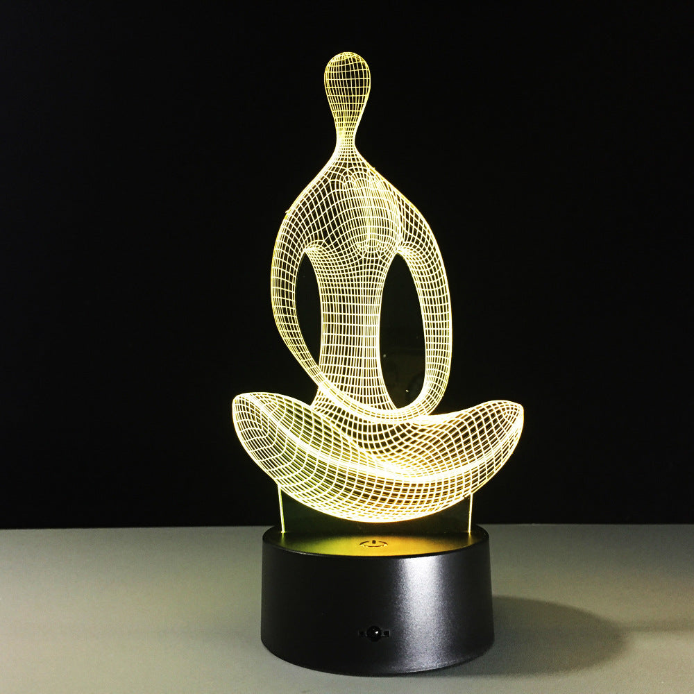 Yoga and Meditation Lamp | Acrylic 3D Illusion