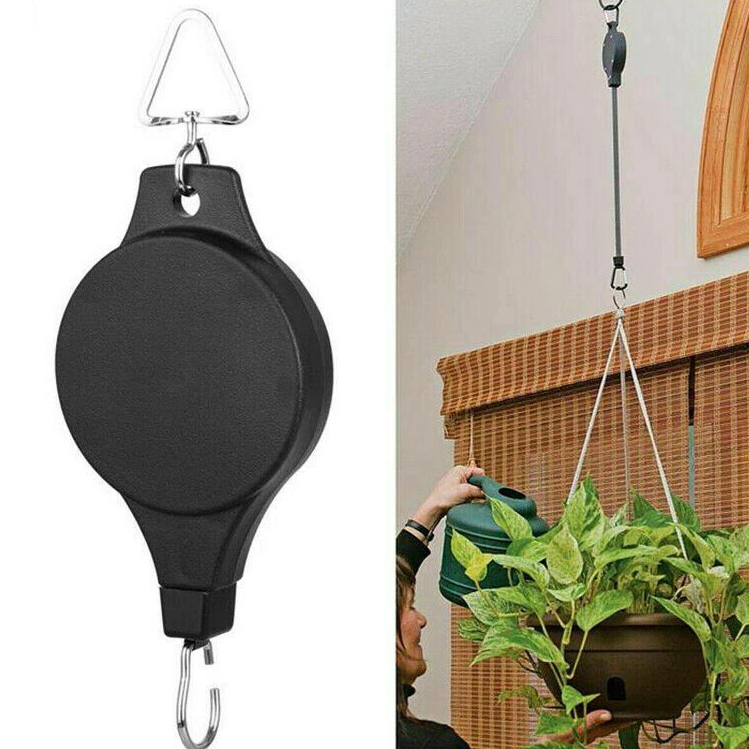 EZ-Reach Retractable Hanging Plant Basket Pulley Locks | 8" to 35" | 33lbs Max