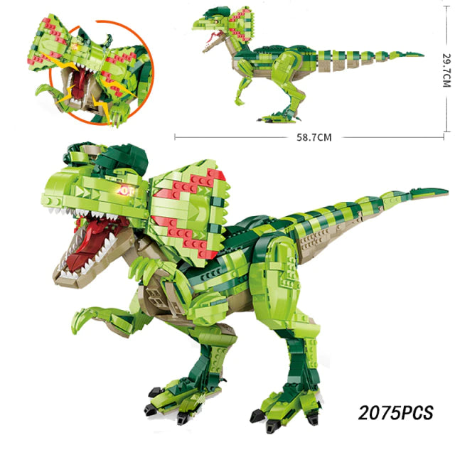 2100pcs Building Block Dinosaur Kit | Articulated Joints