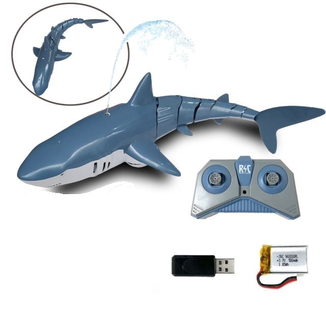 SharkBot! | Remote Control Pool/Bathtub Shark Toy | 14" Long | Squirts Water