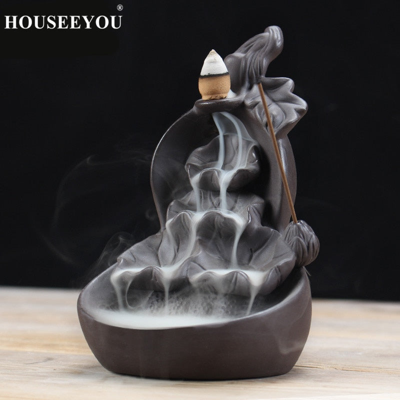 LotusGourd | Meditation Waterfall Incense Holder | Cone & Stick
