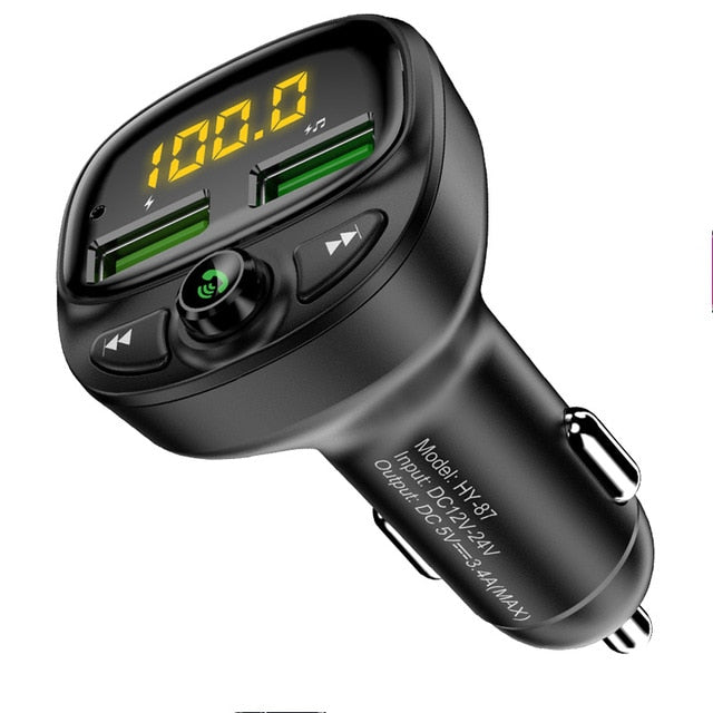 Car USB Charger & Bluetooth/FM Transmitter - Solutiverse