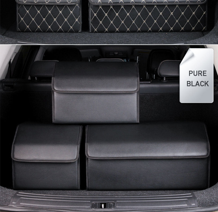 Luxury Leather Car Storage Boxes/Organizers - Solutiverse