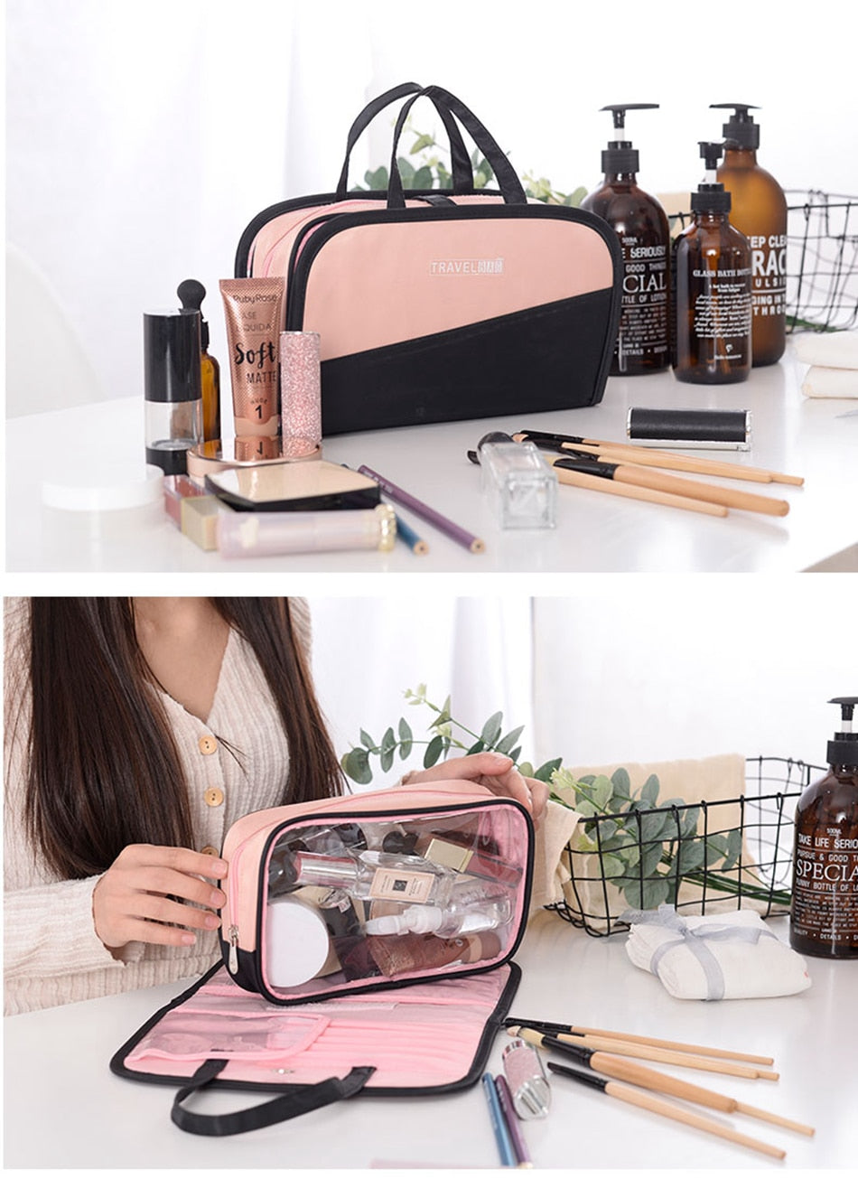 DoubleTrouBag | Two-Layered Water Resistant Toiletry & Cosmetic Bag - Solutiverse