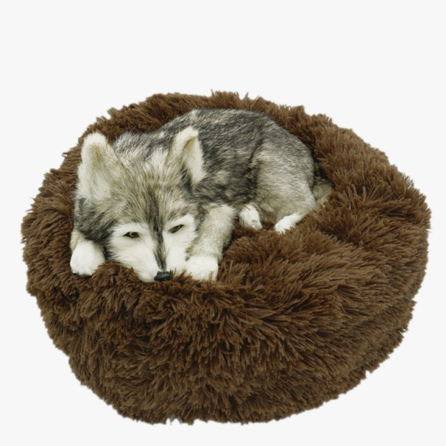 Plush Round Dog & Cat Bed | Small & Large Pets