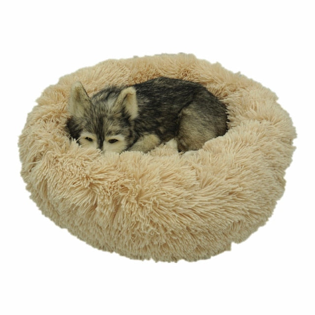 Plush Round Dog & Cat Bed | Small & Large Pets