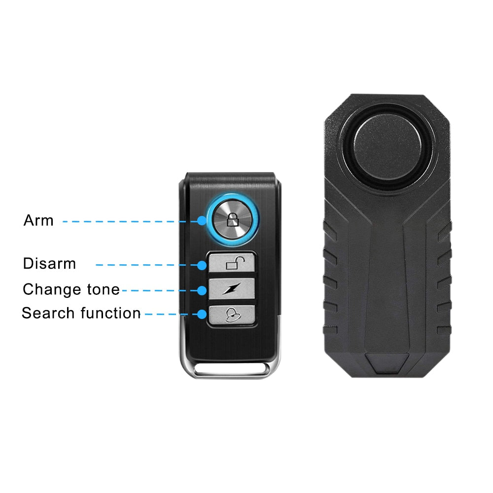 Motorcycle & Bike Anti-Theft Security Alarm | Multi-Sensitivity | Waterproof | Remote Controlled | 113db - Solutiverse
