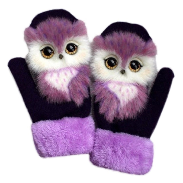 Cartoon Animal Fluffy Cozy Gloves - Solutiverse