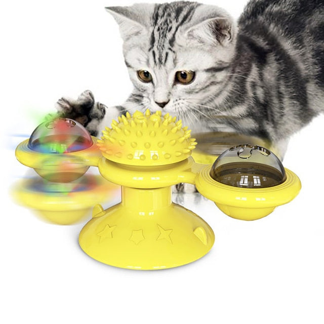 KittyWindmill | Spinning Interactive Cat Toy with Catnip Holders - Solutiverse