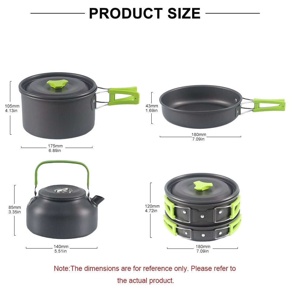 2-3 Person Super Portable Camping Cookware Kit - Solutiverse