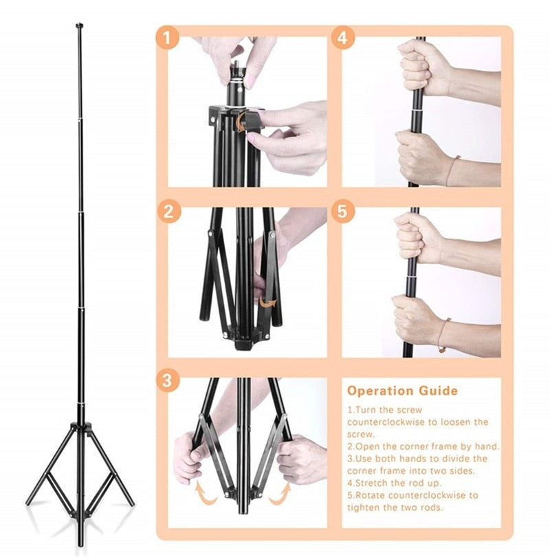 Professional Ring Lamp & Tripod Kit | Adjustable Height | Makeup, Photos and Streaming - Solutiverse