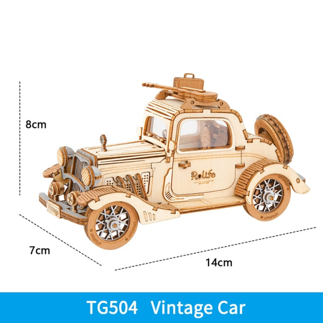 3D Wood Puzzles | Vintage Vehicles