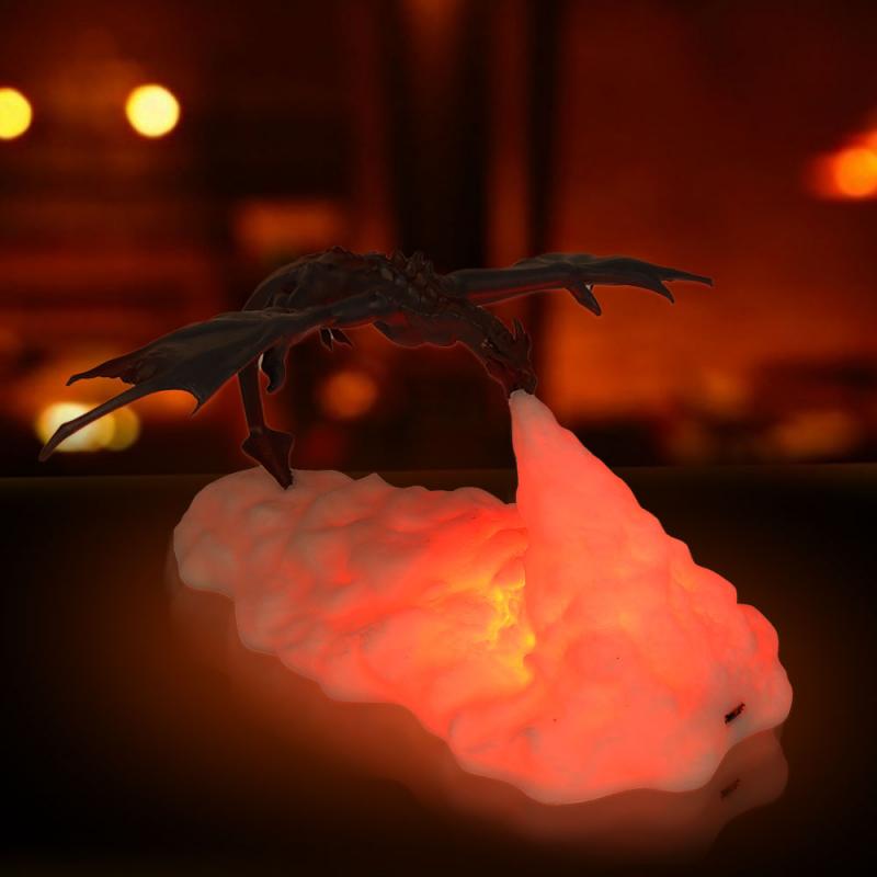 Mighty Night Dragon | Fire-Breathing Dragon Night & Atmospheric Lamp - Solutiverse