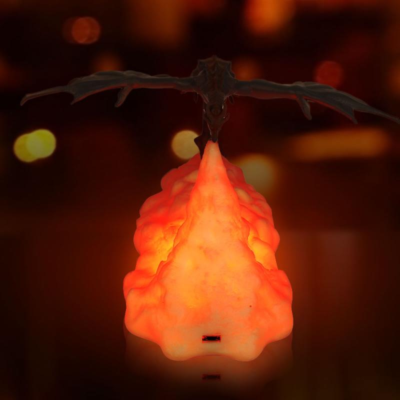Mighty Night Dragon | Fire-Breathing Dragon Night & Atmospheric Lamp - Solutiverse