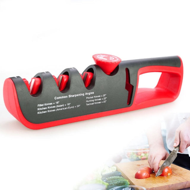 3-Stage Easy Knife and Scissors Sharpener - Solutiverse