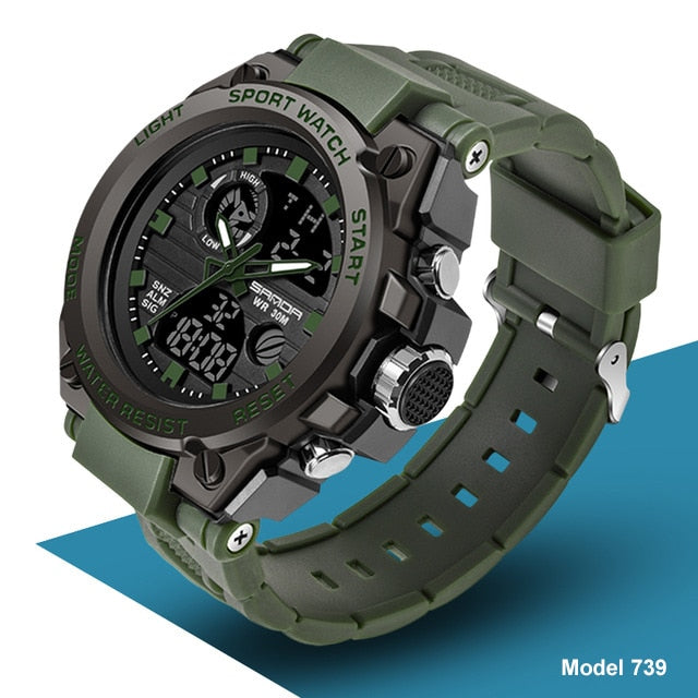 Digital Military Chrono Outdoor Watch with Backlight and Stopwatch - Solutiverse