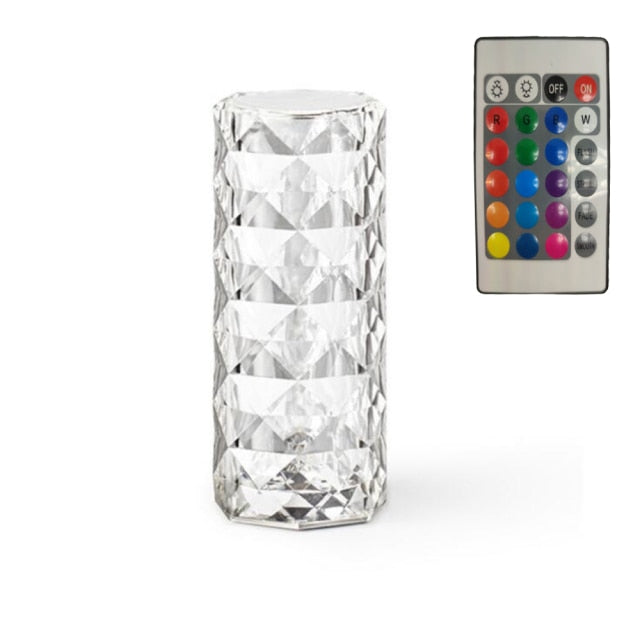 Multicolored LED Crystal Table Lamp | Remote Controlled - Solutiverse