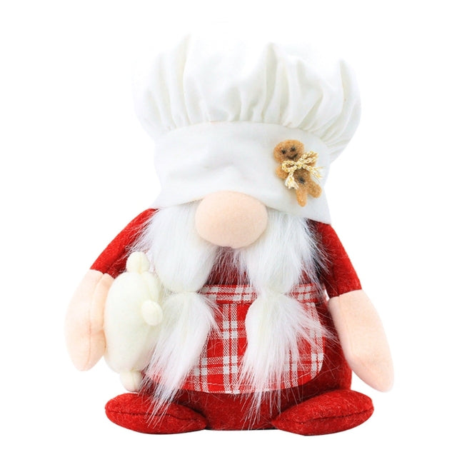 G5AB Chef Gnome Plush Doll for Tiered Tray Shelf Table Party Wedding Home Decoration