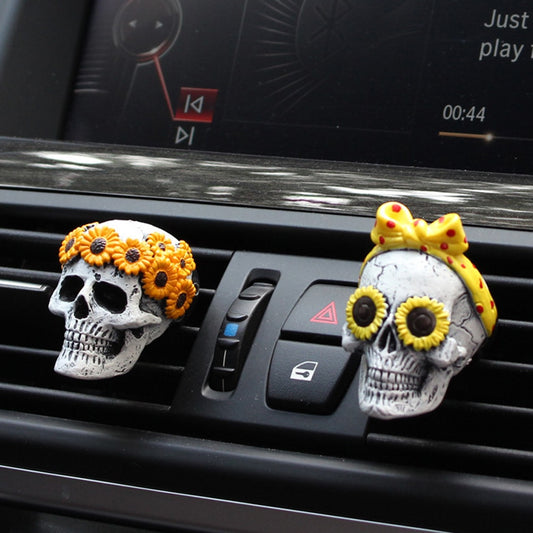 Flower Power Skull Vent-Mounted Car Fresheners | 2 pcs - Solutiverse