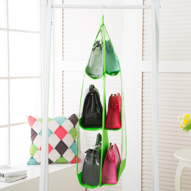 6-Pocket, 3-Layer Hanging Foldable Storage Bags - Solutiverse