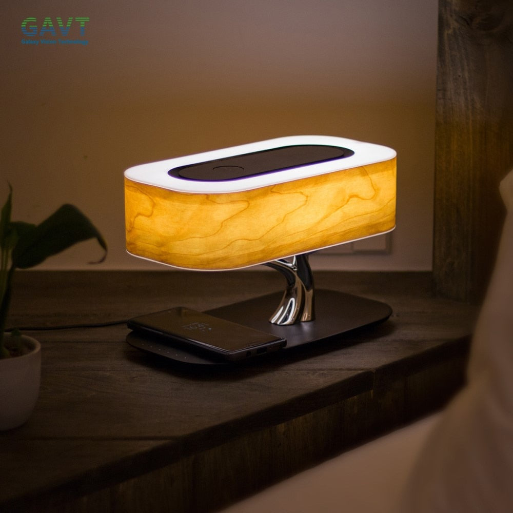 ChicModern Modern Table Lamp with Built-in Wireless Charger & Bluetooth Speaker - Solutiverse