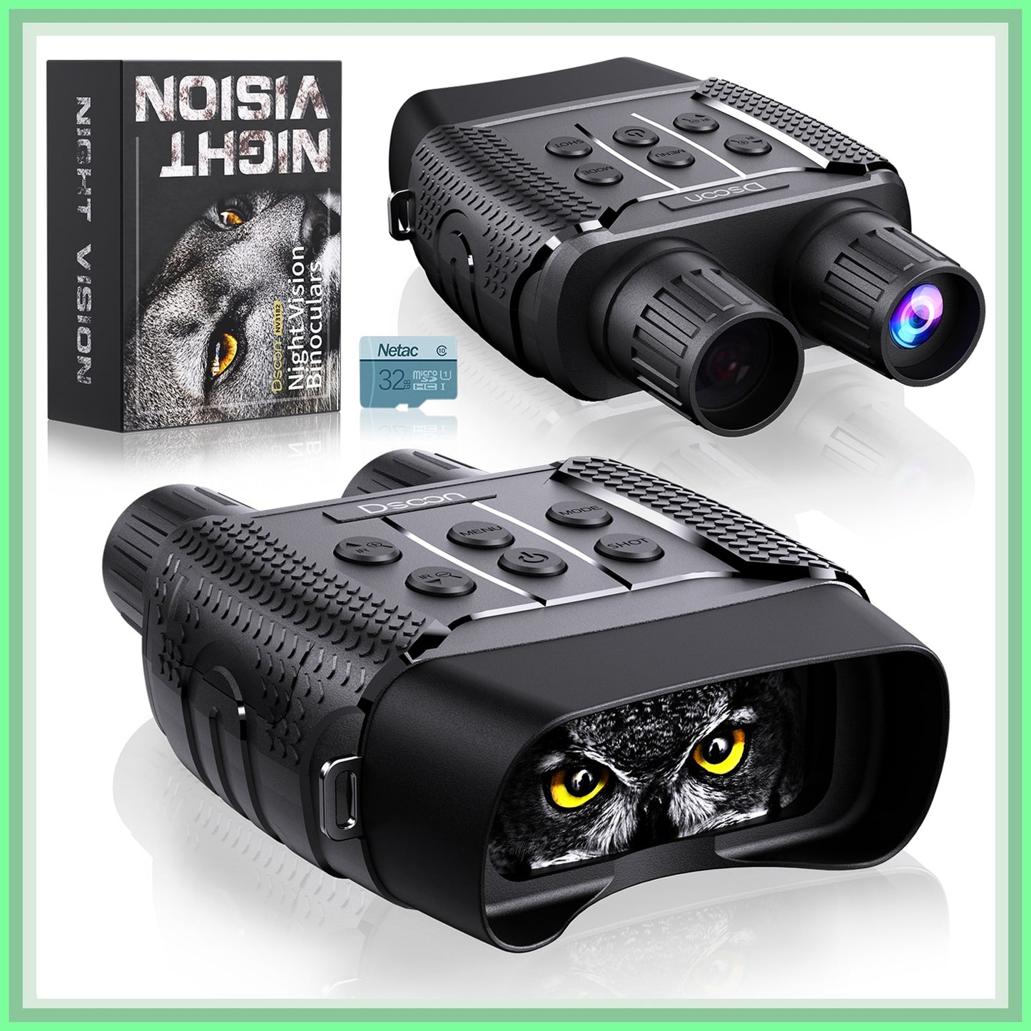 Infrared/Night Vision Video Binoculars | Waterproof | 330 Yards Max | +32GB Storage