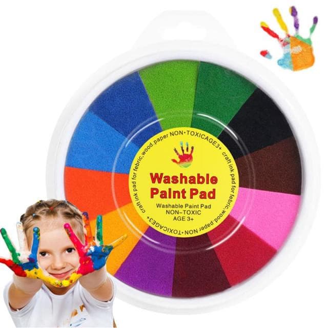 PaintPalPad | 12-Color Finger Painting Pad | Washable | Non-Toxic | Ages 3+