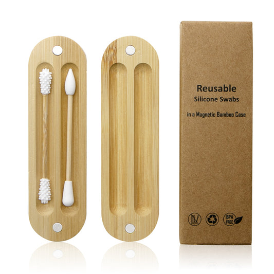 Silicone Makeup & Ear Swabs | Bamboo Case | Zero Waste Solutions