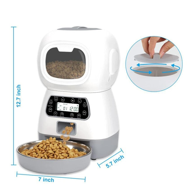 Automatic Pet Feeder/Dispenser With LCD Display & Voice - Solutiverse