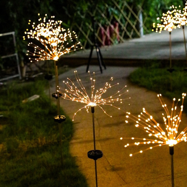 DandelionSparkle | 120 LED Solar Outdoor Lawn & Garden Lights | 2-Pack