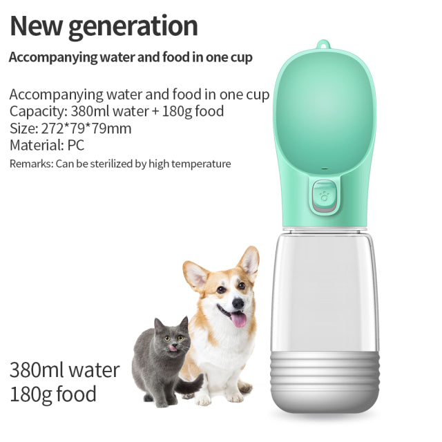 3-in-1 Portable Dog Water Bowl, Food Bowl & Water Bottle