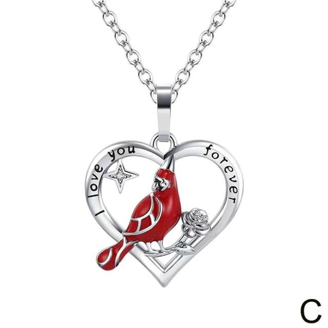 Cardinal Pendant Heart Necklace - Solutiverse