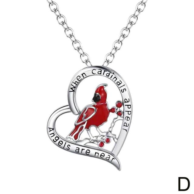 Cardinal Pendant Heart Necklace - Solutiverse