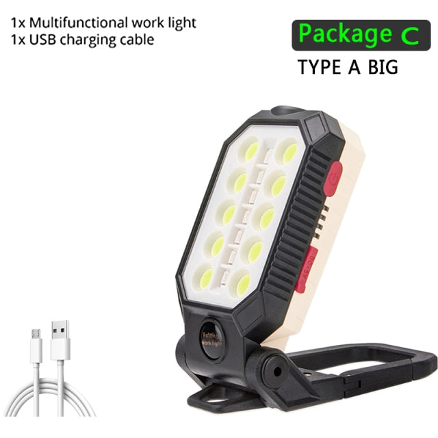 Foldable COB Work Light | Rechargeable LED