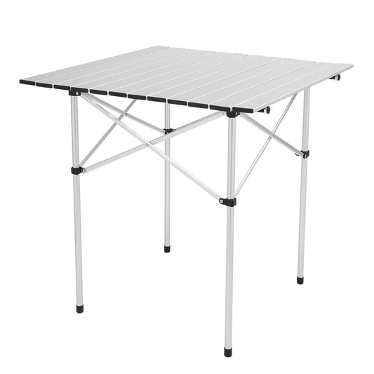 Roll-Up & Folding Table | Aluminum Alloy | 27.5" Square | Portable Camping Table