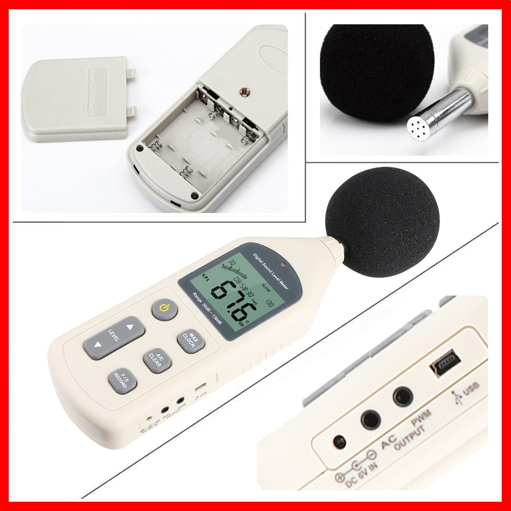 Professional Sound Meter System | 30-130dB with USB Connectivity, Software & LCD Display - Solutiverse