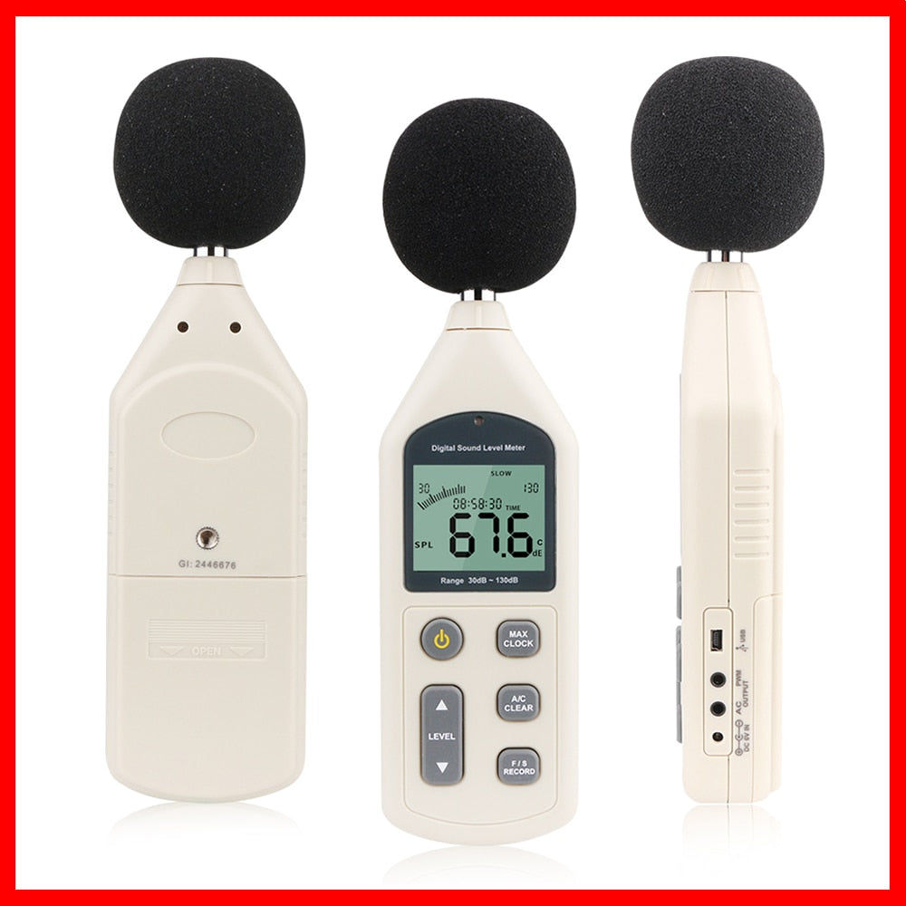 Professional Sound Meter System | 30-130dB with USB Connectivity, Software & LCD Display - Solutiverse
