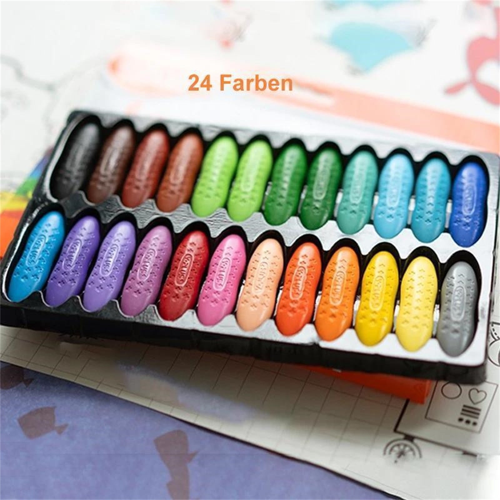 Full 24 Color Washable Peanut Crayons - Solutiverse