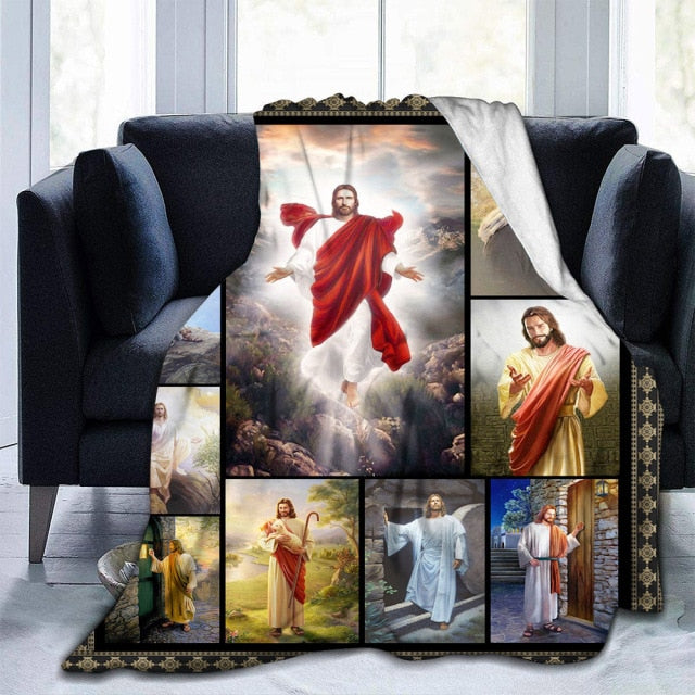 Jesus & Virgin Mary Throw Blanket | Flannel | Soft | 40" x 50"
