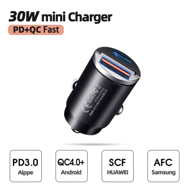 Discreet "Stealth" Car Charger | Fast Charging 30W PD/QC