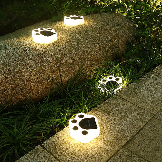 Paw Print Outdoor Lawn & Garden Lights | Set of 4