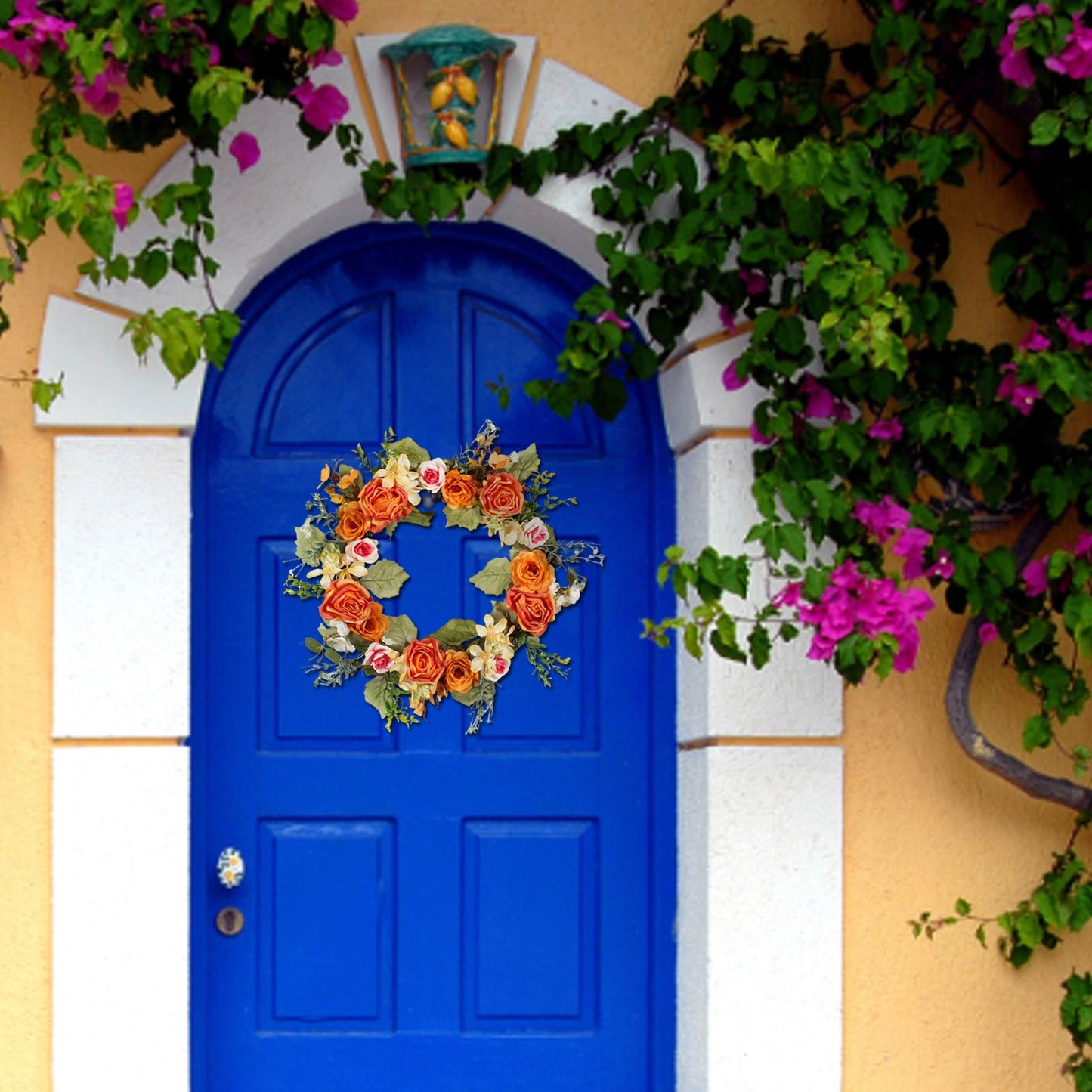 Rose Garland Wreath | Front Door Decor | Spring & Summer