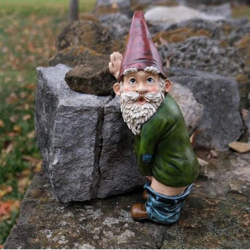 Naughty Gnome Garden Ornament | 4" Sculpture