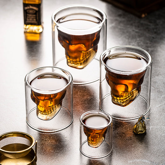 Skull Drinking Glasses | 4PCs Set | Mini-Shot to Full Cup